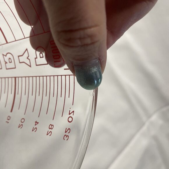 Vintage Pyrex #532 D Handle 4-Cup 1-Quart Red Lettering Glass Measuring Cup USA - Picture 10 of 10